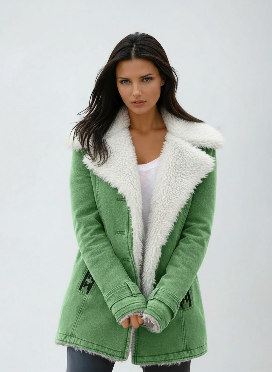 Lirena | Winter Coat Fur Collar & Buttons