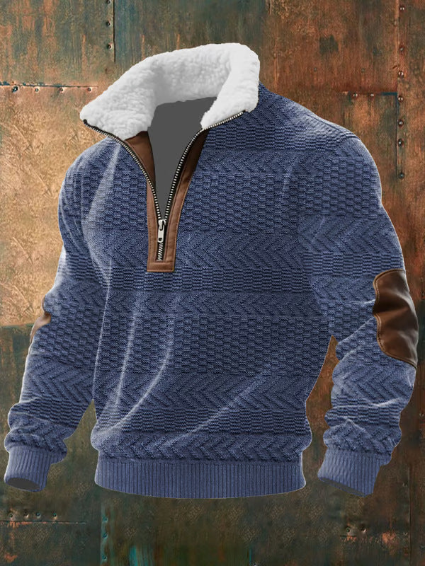 BLUETUNA | PATCHWORK SHERPA HALF-ZIP