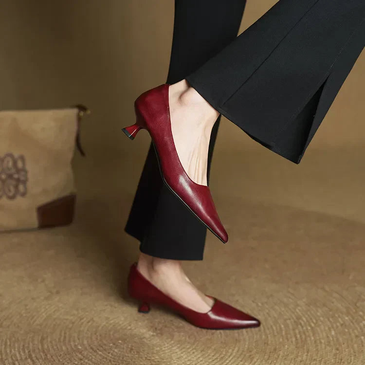 Sarah | Refined Pointed Toe Leather Pumps