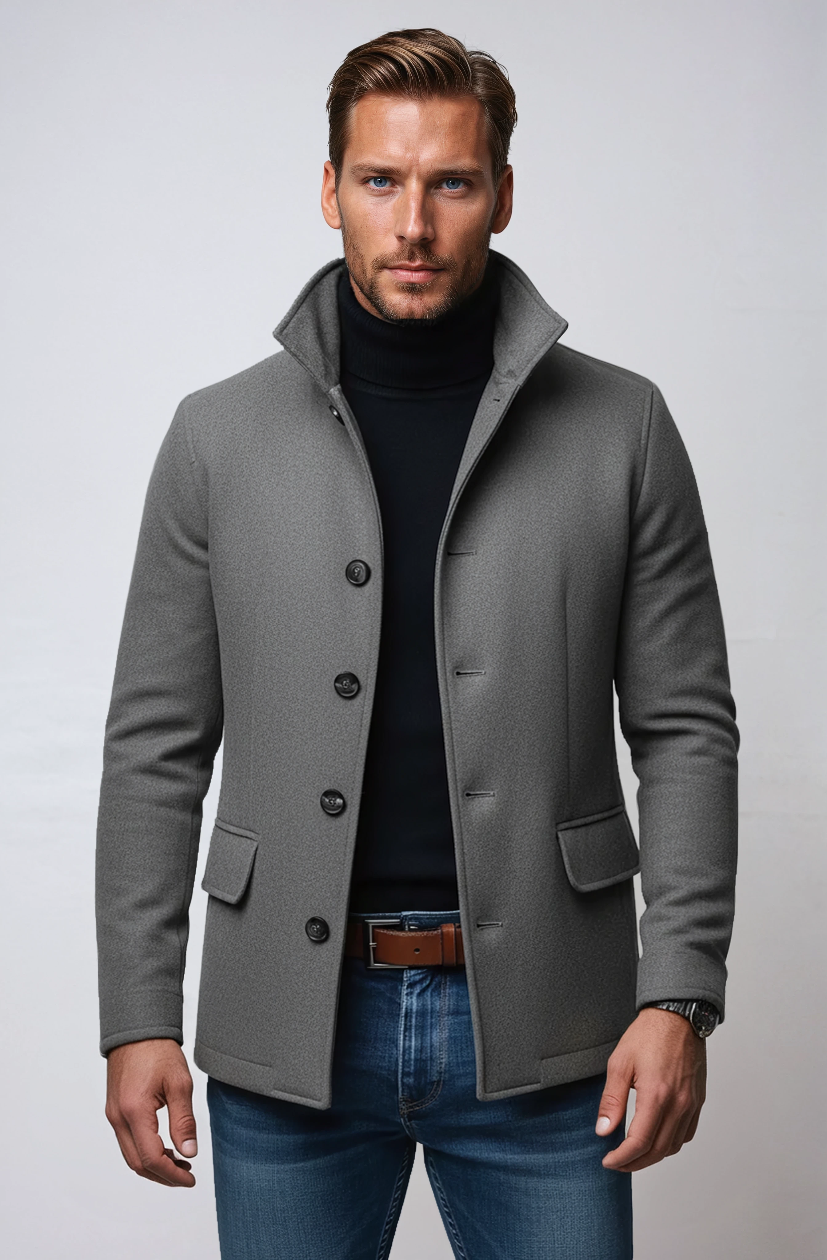 FINN™ | PREMIUM STAND-COLLAR WOOL COAT